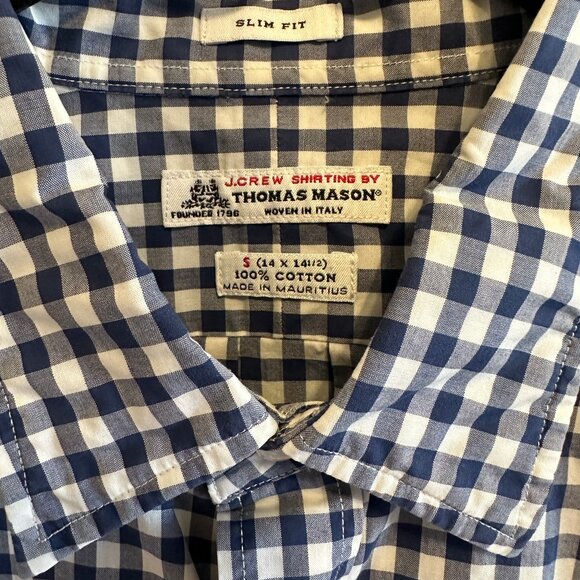 J CREW Gingham Button-Down (THOMAS MASON) [Blue x White] - Picture 3 of 8